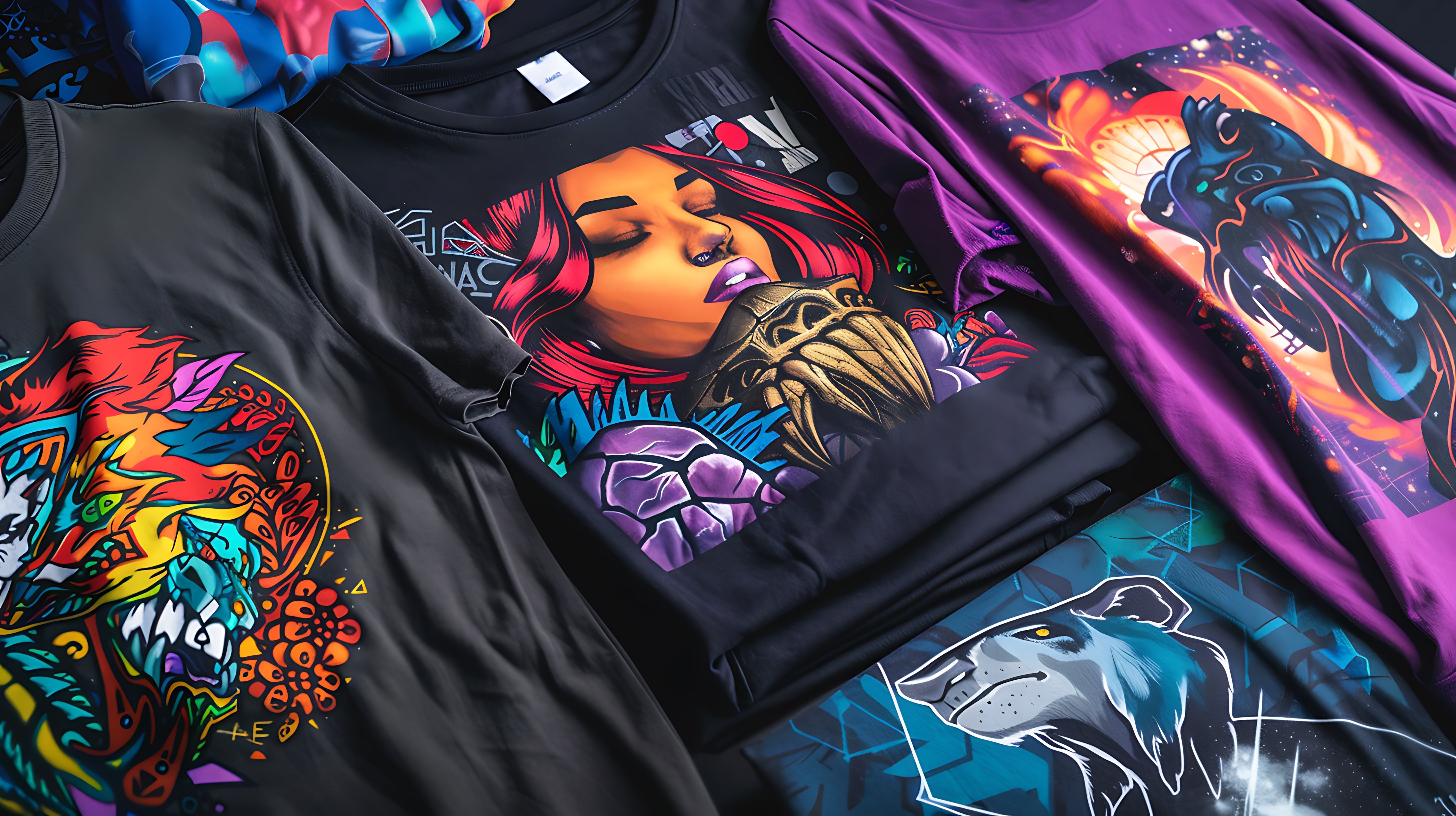 Custom DTF printed t shirts with vibrant full colour artwork, The DTF Warehouse Sydney Australia.